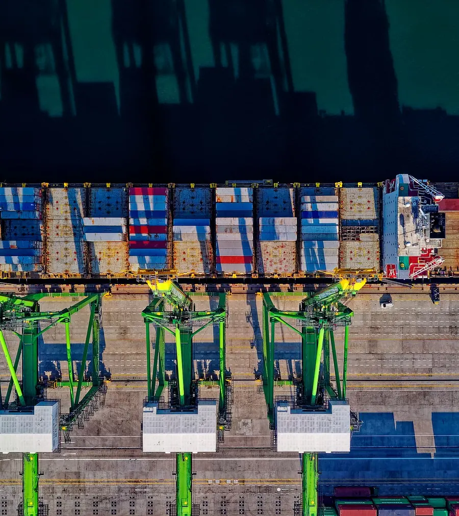 Container terminal seen from above