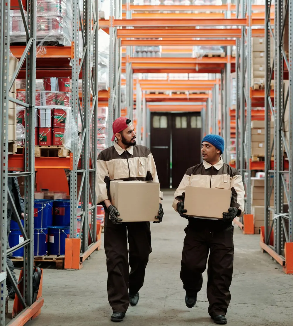 Logistics team at work in a warehouse